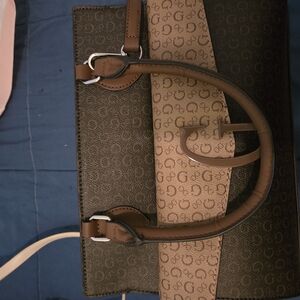 Elegant Monogrammed Handbag with Buckle Accents